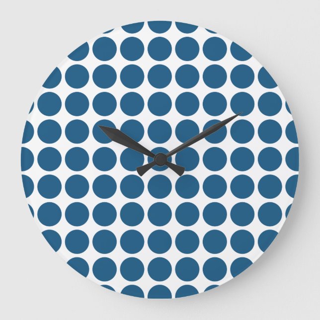 Mini Polka Dots Wall Clock Große Wanduhr (Vorderseite)