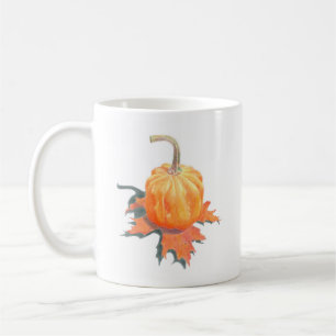 Mini Pumpkin auf Eichenholz Kaffeetasse