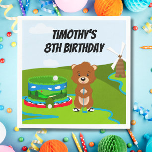 Mini Putt Putt Geburtstag Niedlich Gopher Kids Par Serviette
