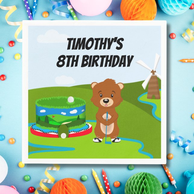 Mini Putt Putt Geburtstag Niedlich Gopher Kids Par Serviette (Von Creator hochgeladen)