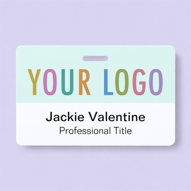 Mini-PVC-Name-Abzeichen Horizontale Logokombinatio Ausweis (MISOOK Mint Horizontal Name Badge with Logo)