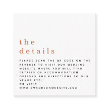 MINI QR Code Terracotta Wedding Details