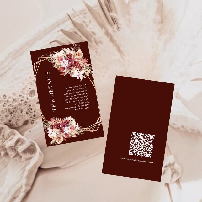 Mini-QR-Code Terrakotta-Boho-Hochzeitsdetails  Begleitkarte (Von Creator hochgeladen)