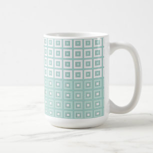 Mini Quadrate in Quadrate Entengrün Weiß Kaffeetasse