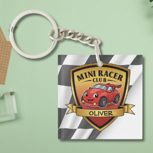 Mini Racer Club Abzeichen - Niedliches Red Race Ca Schlüsselanhänger