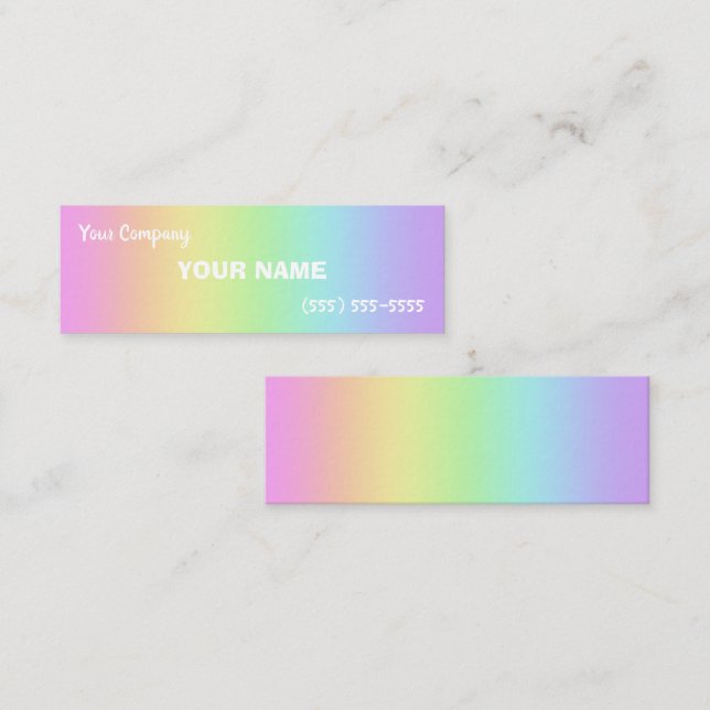 Mini Rainbow Gradient Business Cards Visitenkarte (Vorne/Hinten)