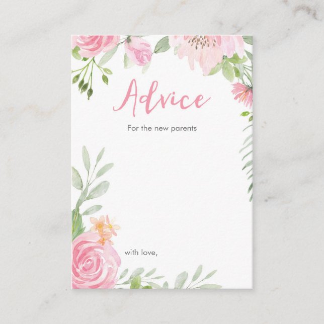 Mini-Ratschläge für neue Eltern Kinderduschkarten Hinweiskarte (Vorderseite)