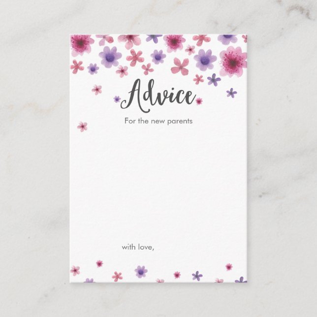 Mini-Ratschläge für neue Eltern Kinderduschkarten Hinweiskarte (Vorderseite)