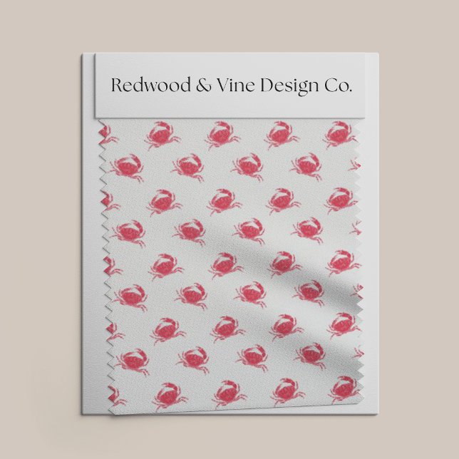 Mini Red Crab Nautic Preppy Print Stoff (Von Creator hochgeladen)