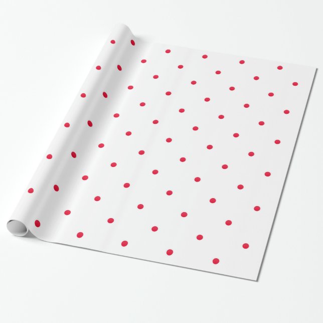 Mini Red Watercolor Polka Dots Geschenkpapier (Ungerollt)