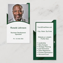 Mini Resume Card | Dunkelgrüne Netzwerkkarte Visitenkarte