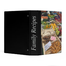 Mini-Rezeptordner mit Lebensmittelmarktbild