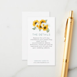 MINI Rustikale Sonnenblumen Wildblumen Hochzeiten Begleitkarte