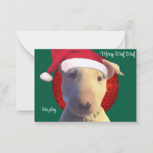mini santa wuf wuf mitteilungskarte
