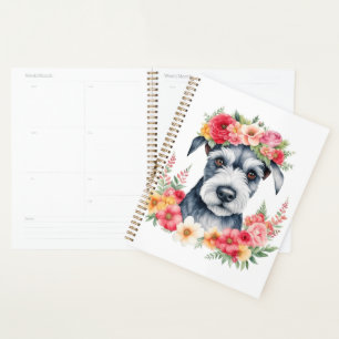Mini-Schnauzer-Blumen Planer