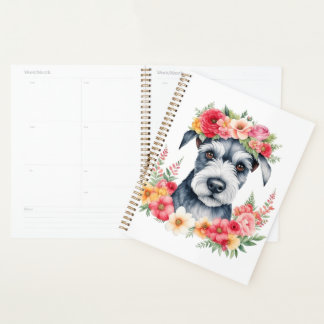 Mini-Schnauzer-Blumen Planer