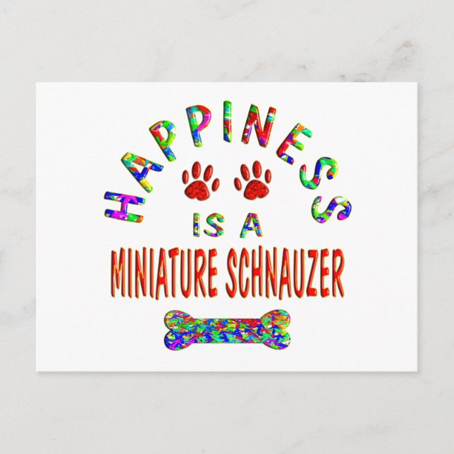 Mini Schnauzer Happiness Postkarte (Vorderseite)