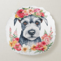 Mini Schnauzer Pink Blume Kronengelb