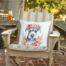 Mini Schnauzer Pink Rosa Pfirsich Weiße Blume