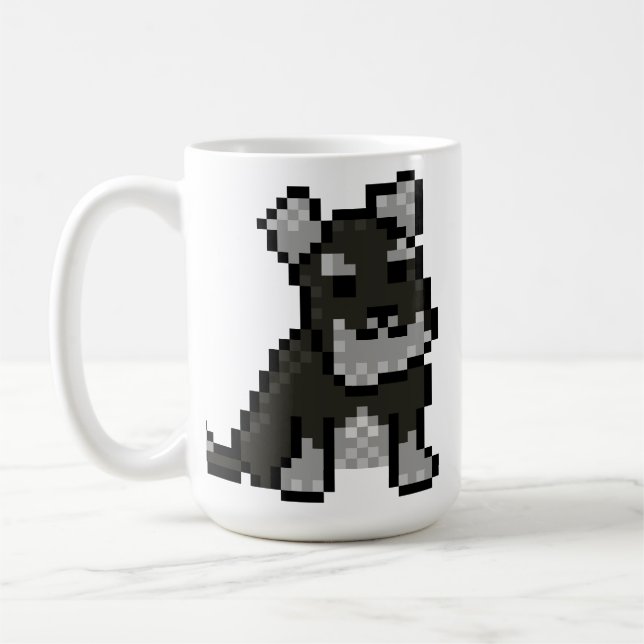 Mini Schnauzer Pixel Art Tasse (Links)