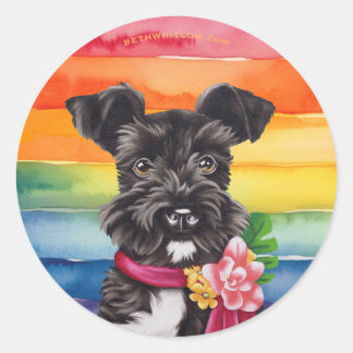 Mini Schnauzer Pride Runder Aufkleber