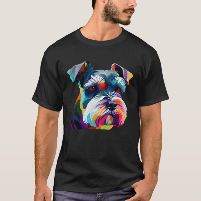 Mini Schnauzer  Schnauzer Pop Miniature Schnauzer T-Shirt (Vorderseite)
