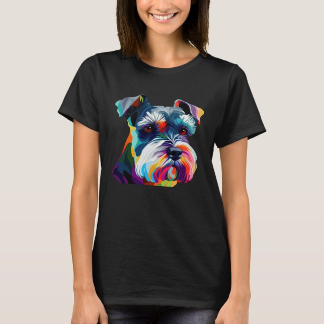 Mini Schnauzer  Schnauzer Pop Miniature Schnauzer T-Shirt (Vorderseite)