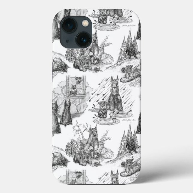 MINI SCHNAUZER Terrier Black Toile Case-Mate iPhone Hülle (Rückseite)