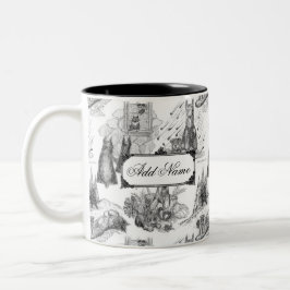 MINI SCHNAUZER Terrier Black Toile mit Individuell Zweifarbige Tasse