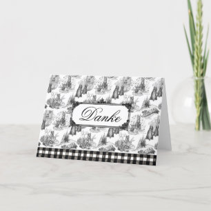 MINI SCHNAUZER Terrier Black Toile w/Customizing Dankeskarte