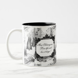 MINI SCHNAUZER Terrier Black Toile w/Customizing Zweifarbige Tasse