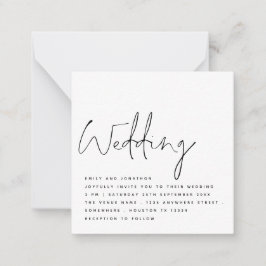 MINI Schwarz-weiß Handwriting Skript Hochzeit Einl Mitteilungskarte