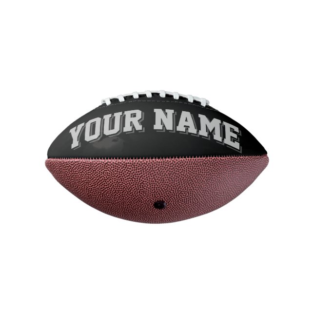 Mini-SCHWARZE SILVER UND DUNKELGRAN Personalisiert Football (Gedreht 270)