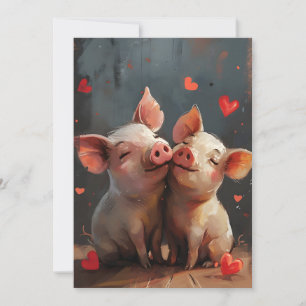 Mini-Schweine Valentinstag Feiertagskarte