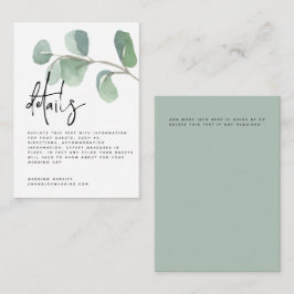 MINI Script Green Eucalyptus Wedding Details Begleitkarte