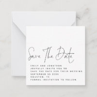 MINI Script Schwarz-weiß Wedding Save the Date