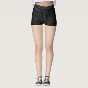 Mini-Shorts aus schwarzem Leder Leggings