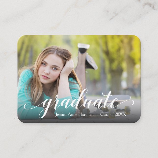 MINI Size 3.5" X 2.5" Grad Photo Invite Cards Begleitkarte (Vorderseite)
