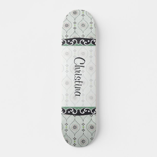 Mini Skateboard Blumenmuster (Vorne)