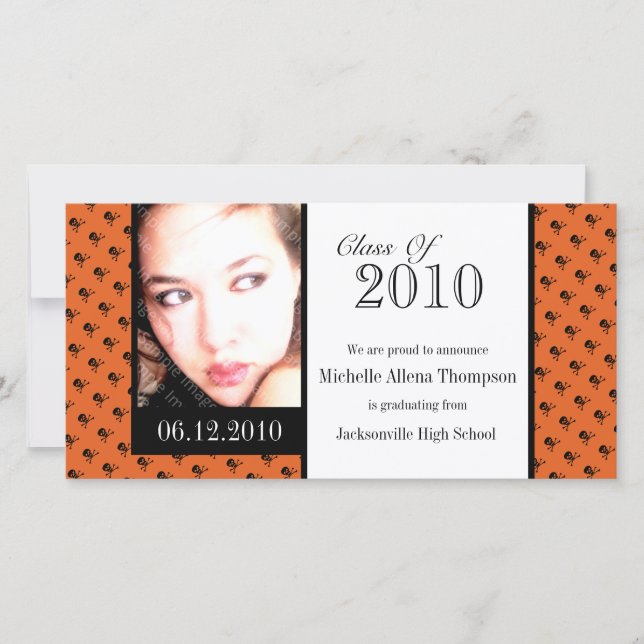 Mini Skulls Abschluss Ankündigung Foto-Karten (Vorderseite)