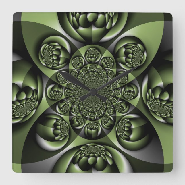 Mini Spheres Quadratische Wanduhr (Vorderseite)