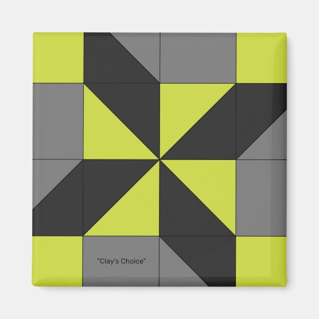 Mini Stall Quilt Block "Clay's Choice" Magnet (Vorne)
