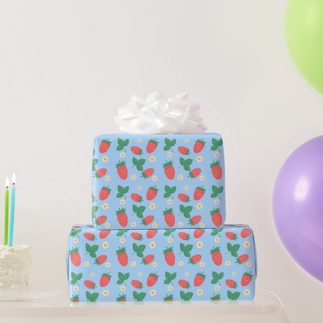 Mini Strawberry Blossom Geschenkpapier (Partygeschenke)