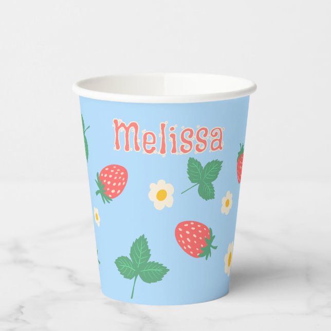 Mini Strawberry Blossom Personalisiert Pappbecher (Links)