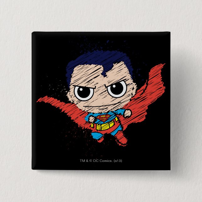 Mini-Superman-Sketch Button (Vorderseite)