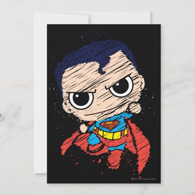 Mini Superman Sketch - Fliegen Einladung (Vorderseite)