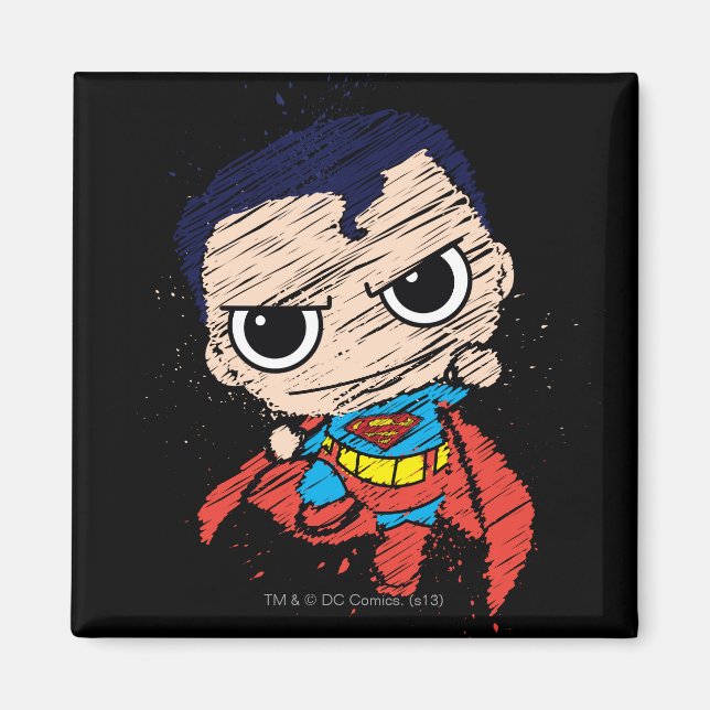 Mini Superman Sketch - Fliegen Magnet (Vorne)
