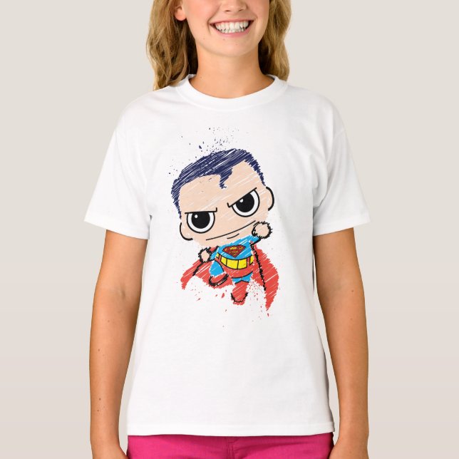 Mini Superman Sketch - Fliegen T-Shirt (Vorderseite)