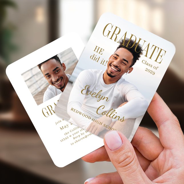 Mini Timeless Magazine Cover Photo Grad invitation Begleitkarte (Mini Timeless Magazine Cover Photo Grad invitation)