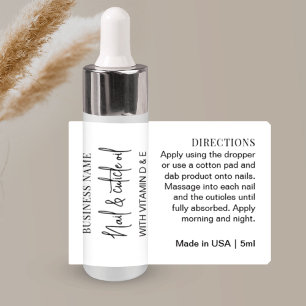MINI Tropfer Flasche 5 ml Cuticle Oil Minimal Labe Aufkleber